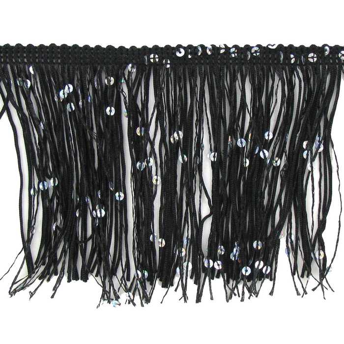 Black & Silver Hologram Sequin Fringe Hobby Lobby 539312